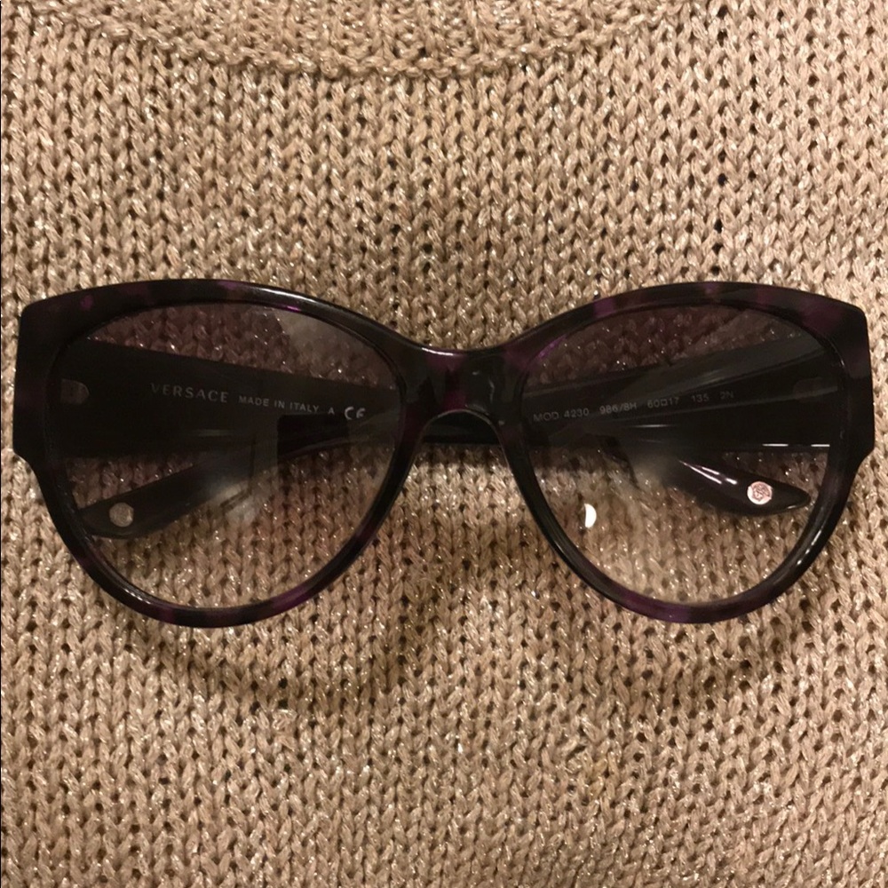 Versace black and purple sunglasses